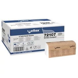 CELTEX 72107 V-Dart Compact hajtott kéztörlő, 2 rétegű, hófehér