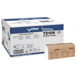 CELTEX 72107 V-Dart Compact hajtott kéztörlő, 2 rétegű, hófehér
