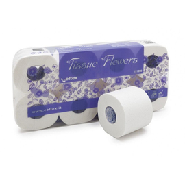 Celtex Tissue Flower toalettpapír - 3 rétegű, hófehér (8 tekercs/csomag)