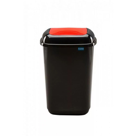 Plafor Quatro rugós billenőfedeles hulladékgyűjtő, fekete/piros, 45 literes
