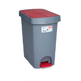 Pelikán Slim hulladékgyűjtő, pedálos, piros fedéllel, 60 literes 