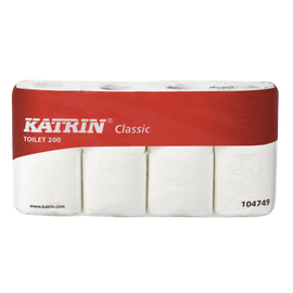 KATRIN TOTI Classic 200 toalettpapír, 2 rétegű, fehér (8 tekercs/csomag)