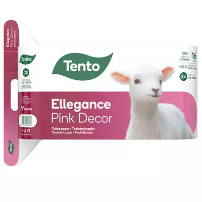 TENTO Ellegance Pink Decor toalettpapír, 3 rt., 150 lap, 16 tek./csomag