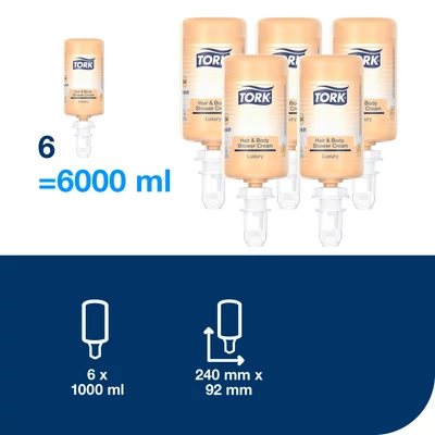 Kép 3/4 - TORK 424661 Luxus krémszappan tusoláshoz és hajmosáshoz 03