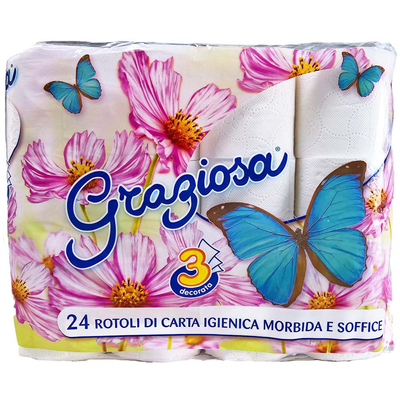 ATLANTIC-Graziosa 120 toalettpapír, 3 rétegű, hófehér (24 tek/csom.)