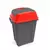 Hippo billenőfedeles szelektív  hulladékgyűjtő, műanyag, antracit/piros, 50 literes