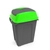 Hippo billenőfedeles szelektív  hulladékgyűjtő, műanyag, antracit/zöld, 70 literes