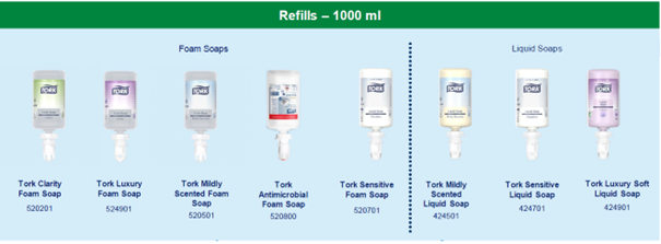 Tork 1000 ml-es szappan utántöltő patronok