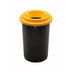 Plafor Eco kerek henger szemetes, fekete/sárga, 50 literes
